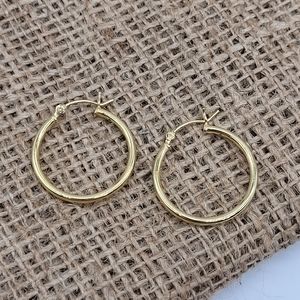 14 karat gold plated sterling silver hoop earrings